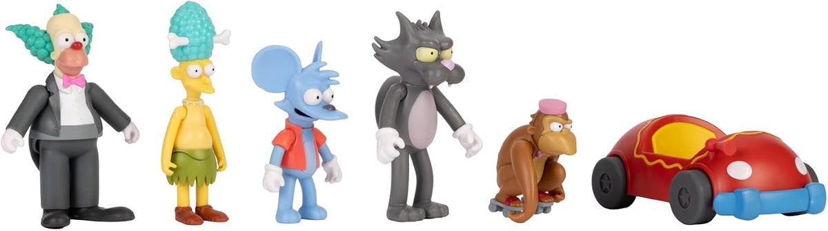 Jakks Pacific - The Simpsons Multipack de Figuras 2.5″ Krusty The Clown Show – Set Coleccionable con Personajes Icónicos para Fans y Niños 4+ Años
