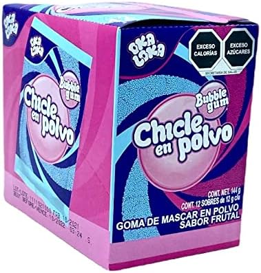 IVG Chicle en Polvo Oka dLoka Bubble Gum Goma de Mascar en Polvo Sabor Frutal Dulces niños niñas fiesta amor amistad navidad divertido exclusivo nuevo delicioso