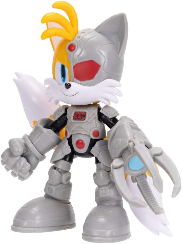 JAKKS Pacific Figura de Acción DC x Sonic The Hedgehog, Mide 5 Pulgadas, Tails como Cyborg