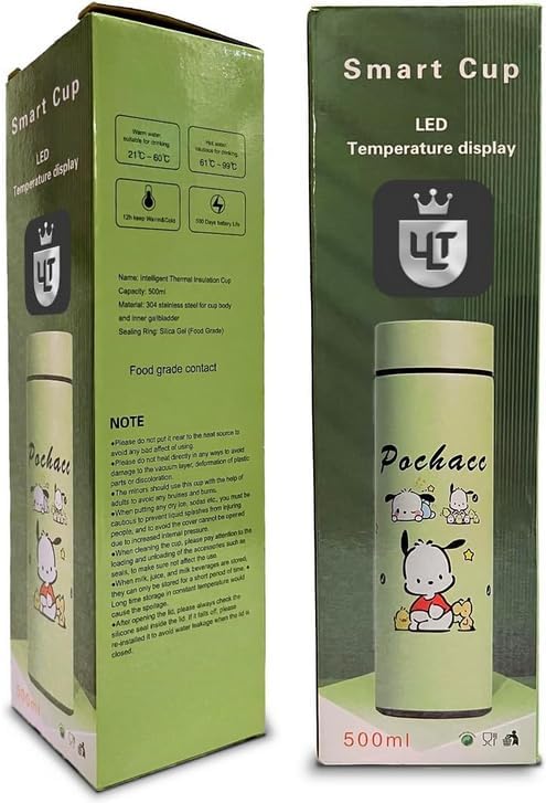 Ult Termo de Acero Inoxidable de Pochacco Termo bonito aislante de bebidas frias y calientes de Pochacco Sanrio