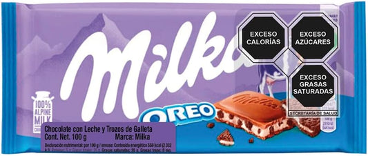 Milka Barra de Chocolate Oreo, Marrón/Blanco, 100 g