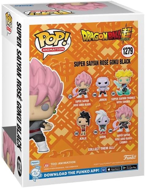 POP Dragon Ball Super - Super Saiyan Rose Goku Negro con figura de vinilo translúcida de guadaña Funko (incluido con funda protectora de caja compatible), multicolor, 3.75 pulgadas
