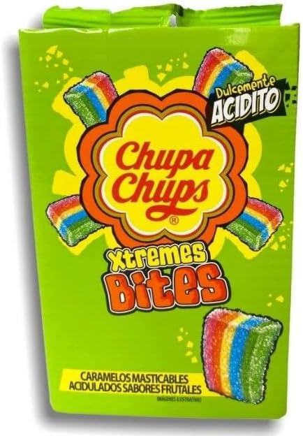 Chupa Chups Xtremes Bites, Caja con 9 Bolsas de 57G C/bolsa