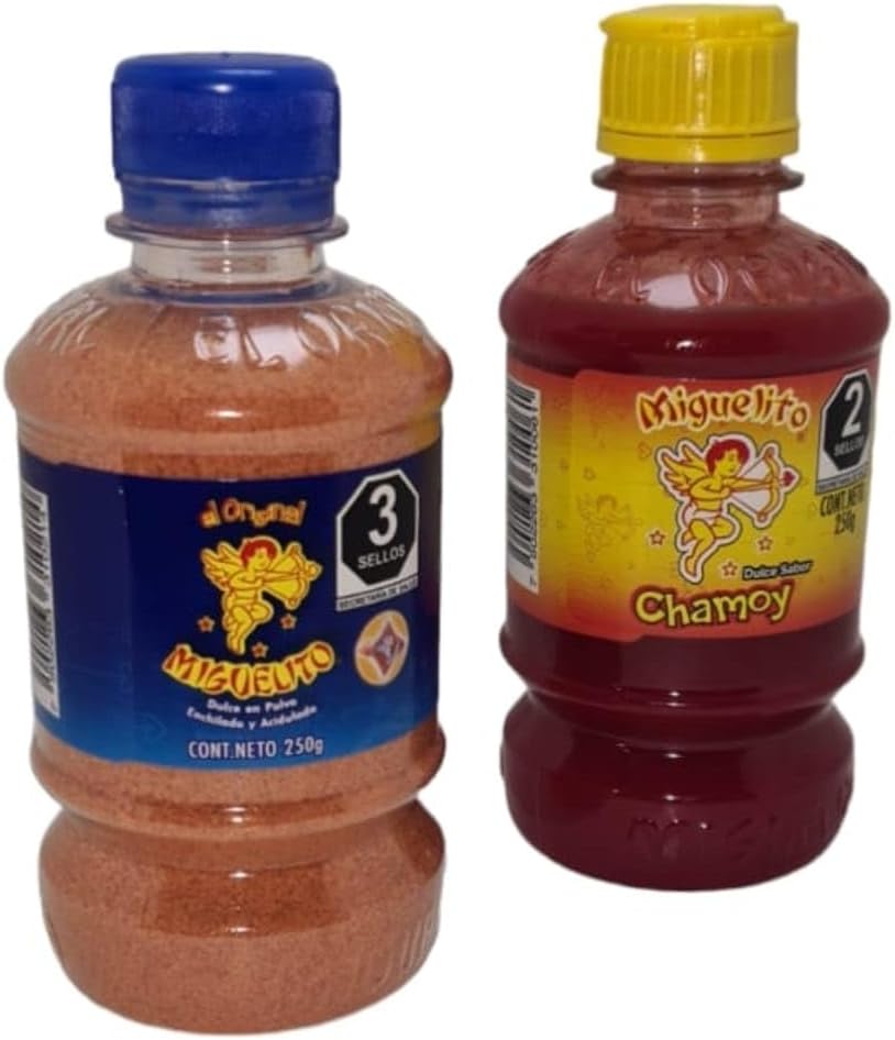Miguelito Duo Chamoy Liquido y Miguelito Polvo 250 Gr 2 Piezas