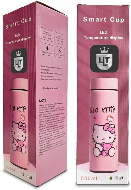 Ult Termo de Acero Inoxidable de Kitty Termo bonito aislante de bebidas frias y calientes Kitty Sanrio - imagen 4