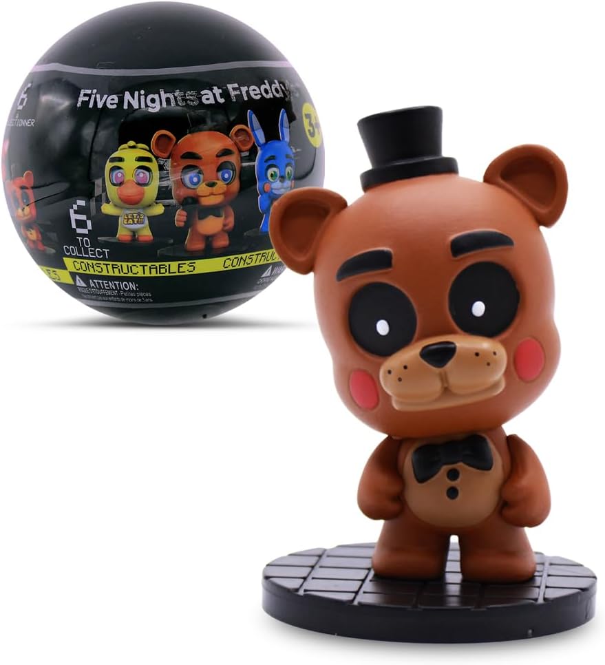 Five Nights at Freddy’s Constructables – Figuras Coleccionables Construibles – Mini Figura Oficial de FNAF en Cápsula Sorpresa | Freddy, Bonnie, Chica, Foxy y Más – Juguete de 7.6 cm para Fans y Niños