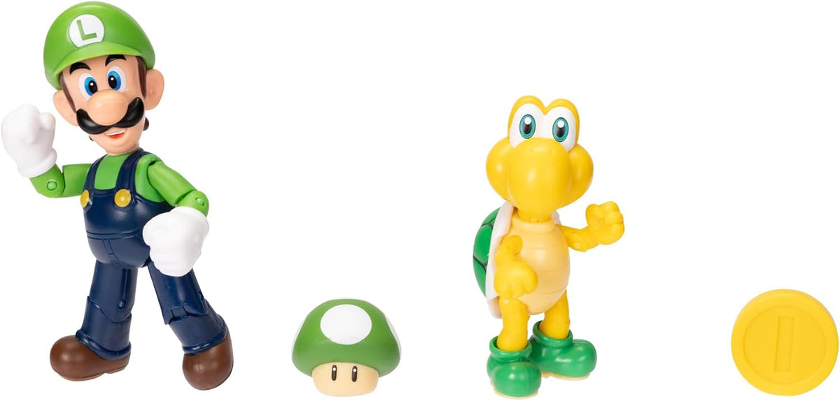 Mlec tech Super Mario Nintendo - Figura de 4 Pulgadas, Paquete de 2: Luigi & Koopa Troopa