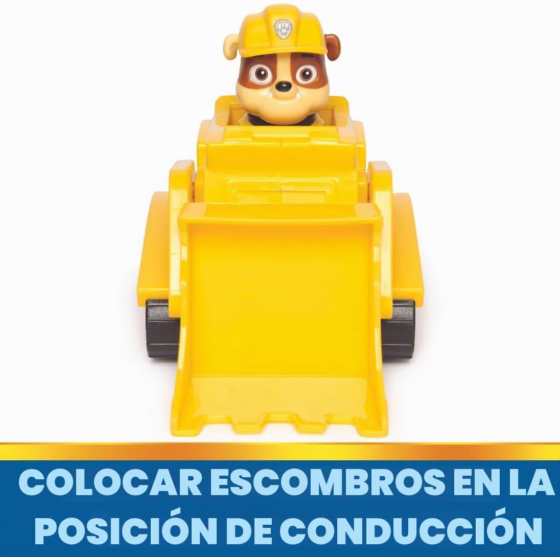 Paw Patrol, Rubble's Bulldozer, vehículo de Juguete con Figura de acción Coleccionable, Juguetes respetuosos con el Medio Ambiente para niños y niñas a Partir de 3 años