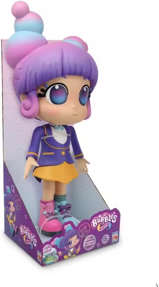 Bubbles Hotel, Muñeca Gigante de 25 cm, Juguete Articulado, Color Morado