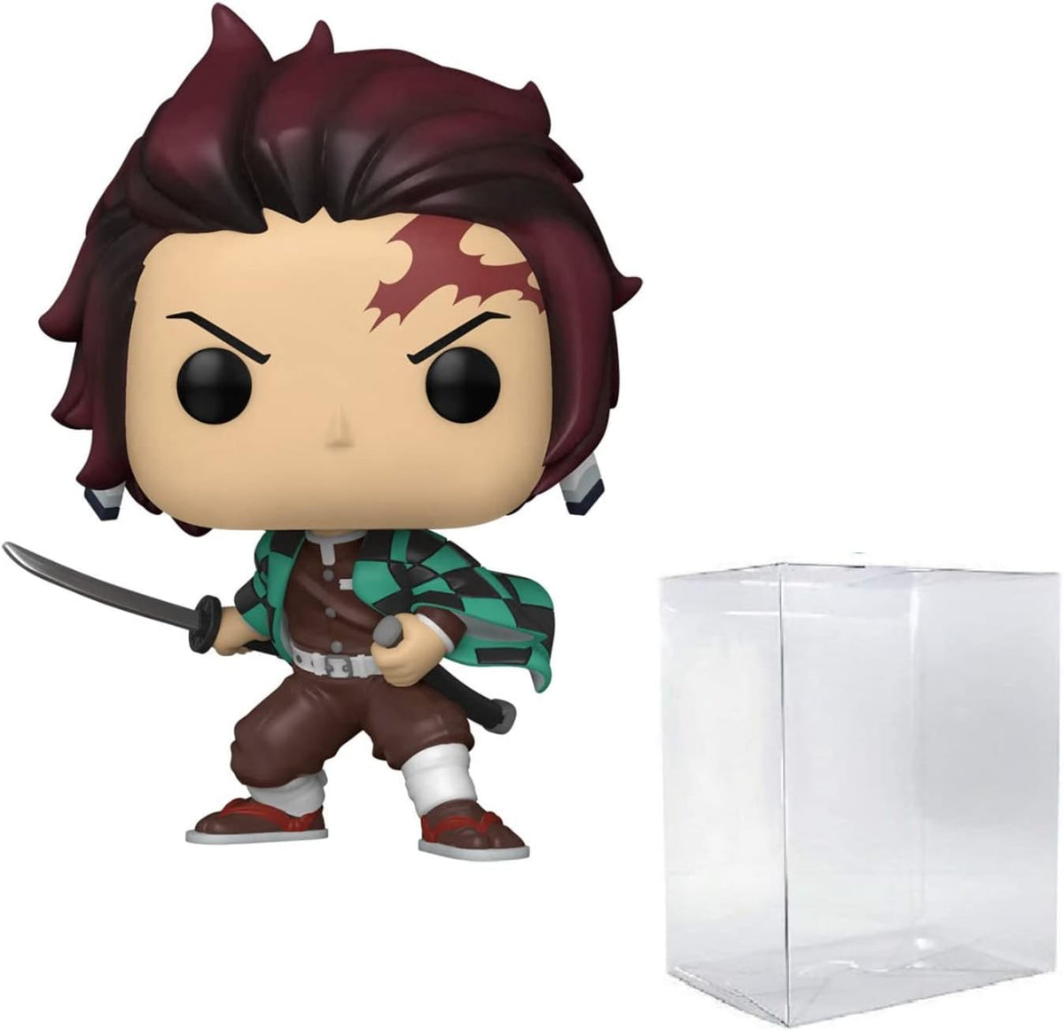 Funko POP Animation: Demon Slayer- Tanjiro Kamado (funda protectora EcoTek para proteger la caja expositor)
