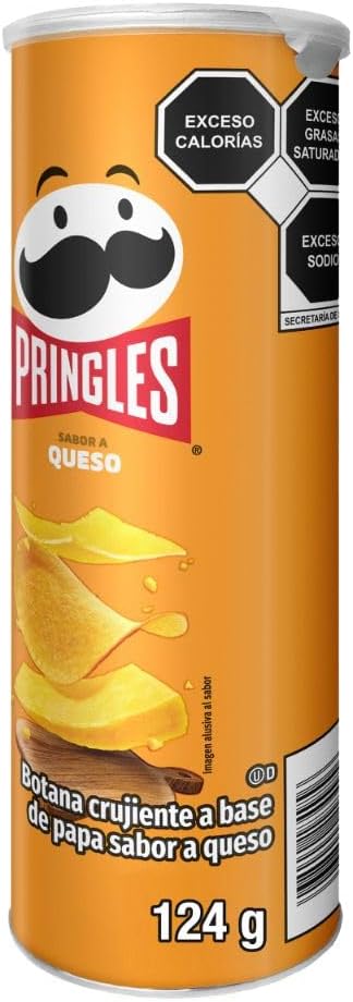 Pringles | Caja de Papas Sabor Queso | Papas Crujientes para Botanear | Pack 14 Piezas | 124 gr c/u