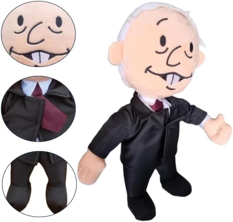 BECDEL SHOP AMLO Peluche Parlante con Sonido, 55cm Alto, Peje Presidente, Adorable - Resistente - Tierno, con Frases características del Presidente, Ideal para colección o Regalo