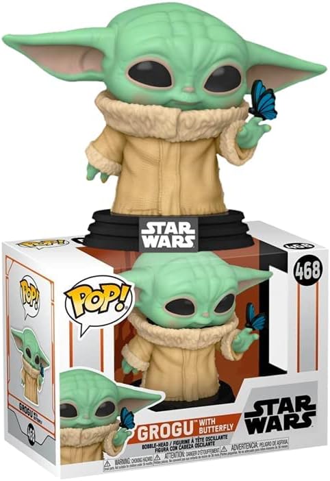 Pop Funko Star Wars The Mandalorian The Child Grogu con Mariposa 468 Exclusivo Bobblehead