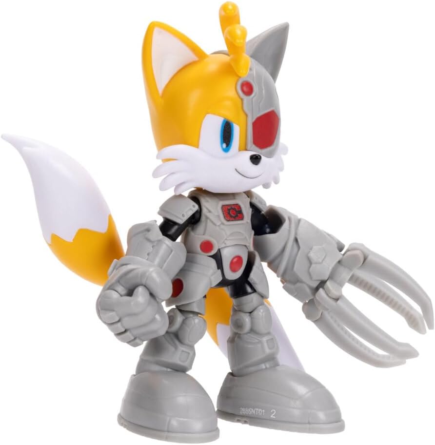 JAKKS Pacific Figura de Acción DC x Sonic The Hedgehog, Mide 5 Pulgadas, Tails como Cyborg