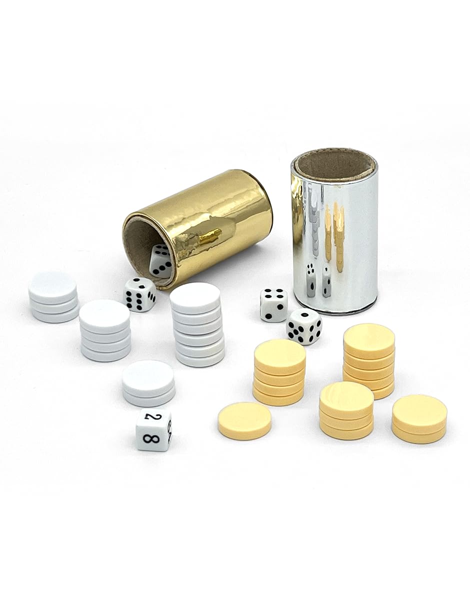Ult Backgammon Dubai Premium Dorado de Lujo con Dados Fichas de Acrílico y Cubiletes para Dados - imagen 7