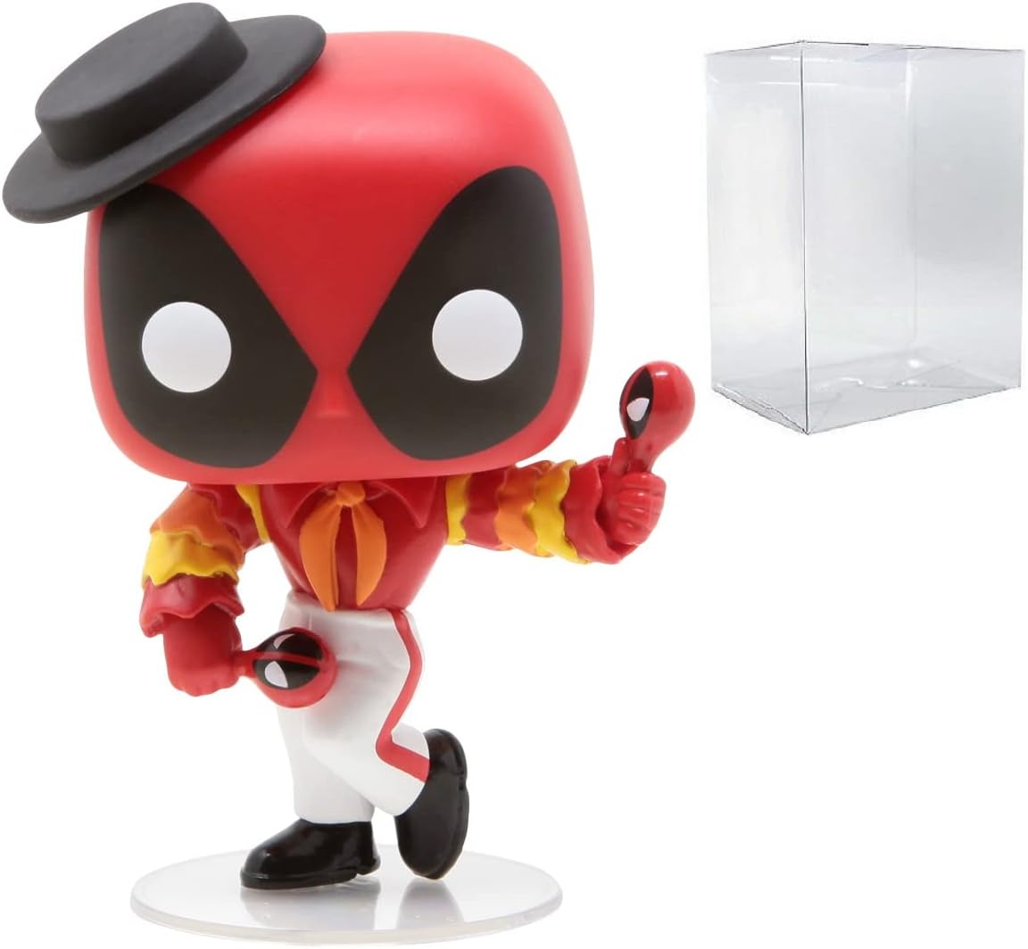 POP Marvel: Deadpool 30th - Figura de vinilo Flamenco Deadpool Funko (incluye funda protectora de caja compatible), multicolor, 3.75 pulgadas