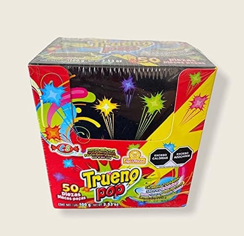 Trueno Pop Caramelo Tranador 2 Cajas con 50 Piezas 100 Gr Cada