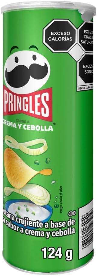 Pringles | Caja de Papas Sabor Crema y Cebolla | Papas Crujientes para Botanear | Pack 14 Piezas | 124 gr c/u