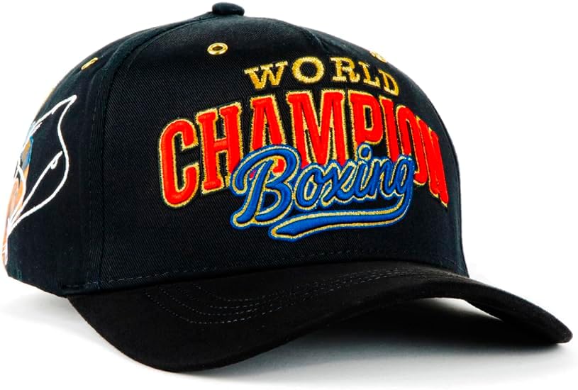 Genérico Gorra Premium World Champion Boxing WBC x Canelo Álvarez, Negro, Ajustable, Bordado Multicolor