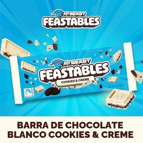 Feastables MrBeast Barra de Chocolate Cookies & Creme King Size