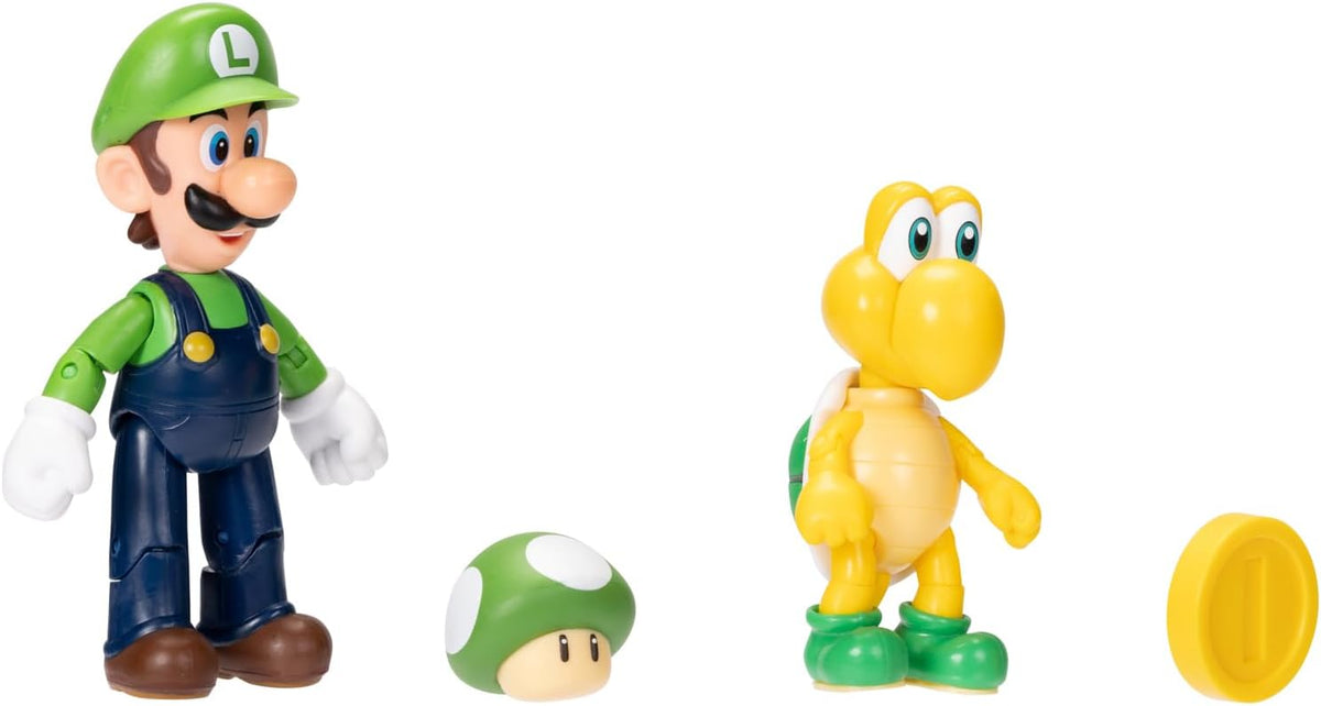 Mlec tech Super Mario Nintendo - Figura de 4 Pulgadas, Paquete de 2: Luigi & Koopa Troopa