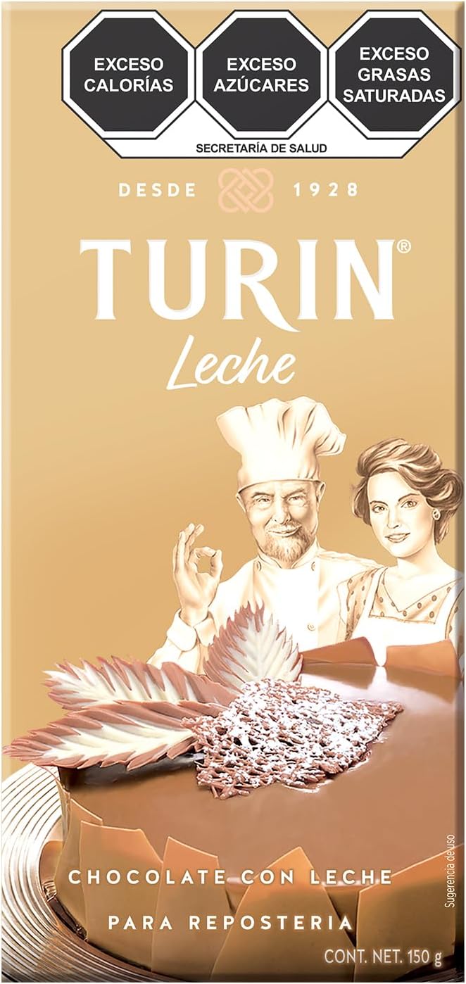 Turin Tablilla de Chocolate con Leche para Reposteria 150G