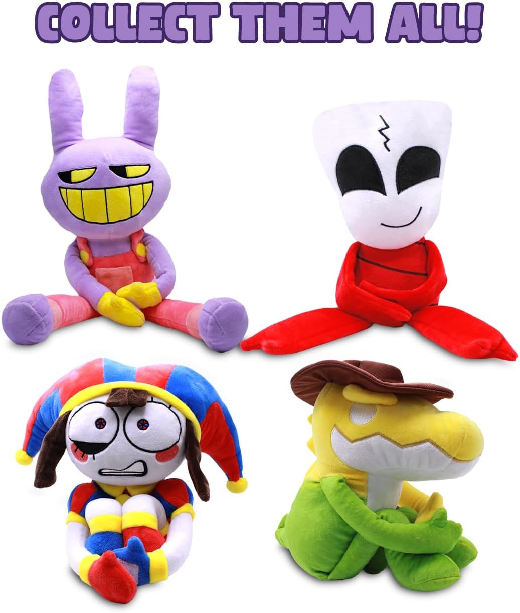 Just Toys LLC The Amazing Digital Circus - Juguete de Peluche Jax de 25 centimetros, con Licencia Oficial, ultrasuave y Coleccionable (Pomni, Jax, Gangle, Gummigoo)