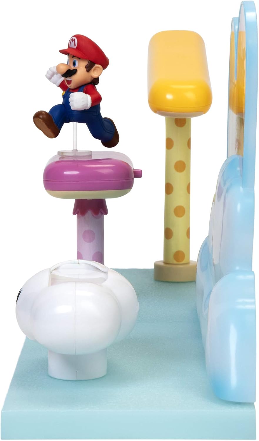 Nintendo Super Mario Cloud World Diorama Set with 2.5" Running Mario Action Figure
