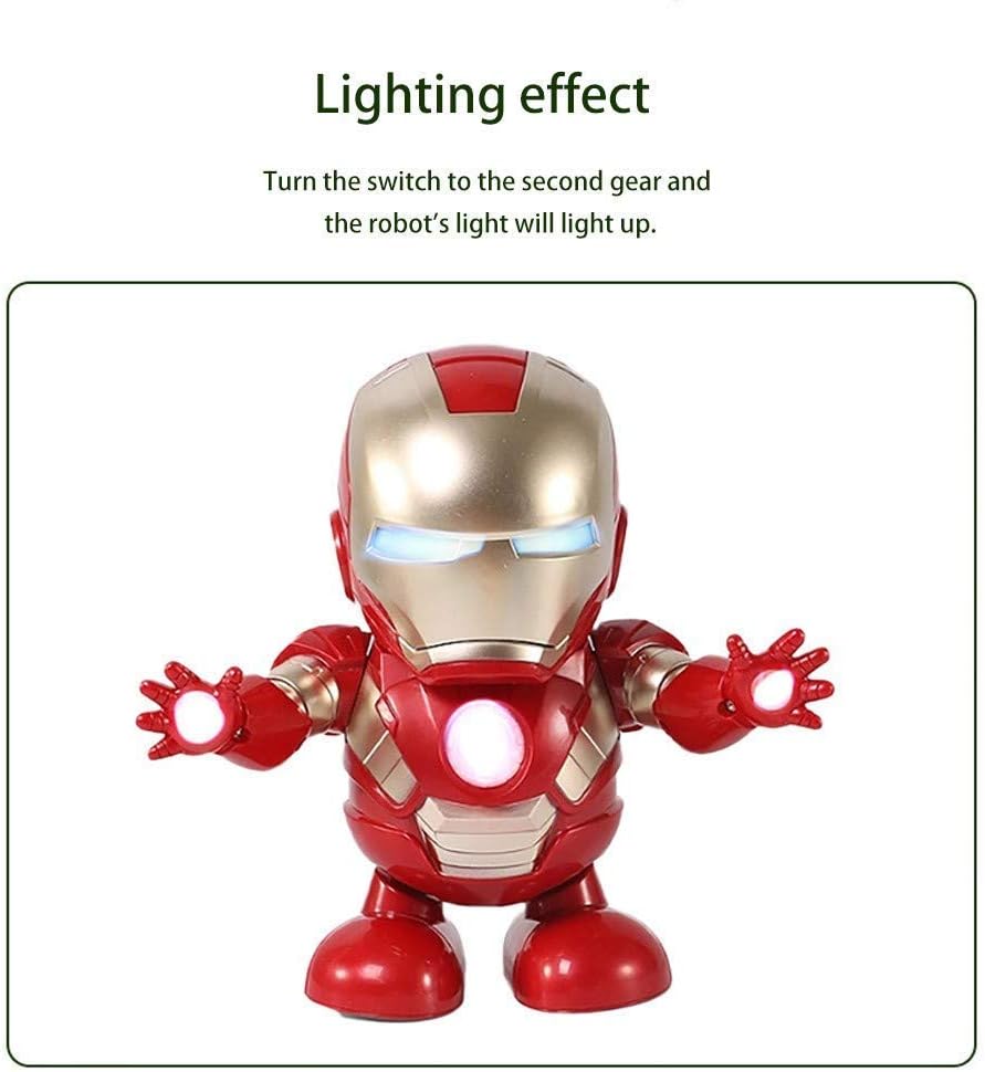 ZSKJ Dancing Iron Man Dance Hero Toys Robot de Baile con música Ligera Bailando para Boy Girls Kids Niños Regalo (Iron Man)