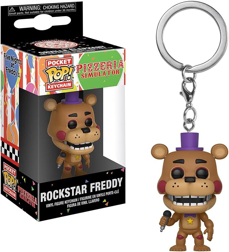 Funko Collectible Figure Pop Keychain Five Nights Pizza Simulator-Rockstar Freddy, Multicolor