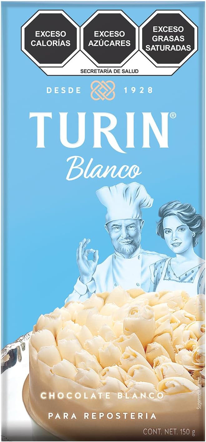 Turin tablilla de chocolate blanco para reposteria 150g