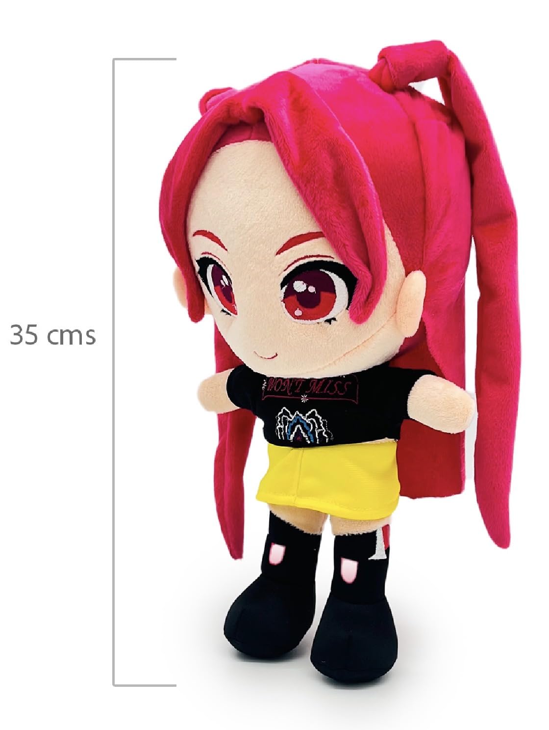 Genérico ULT Peluche Premium Anime con Cabello Rosa Guerrera k Pop Muñeca Suave Coleccionable Unisex Tema Programa de TV Mira