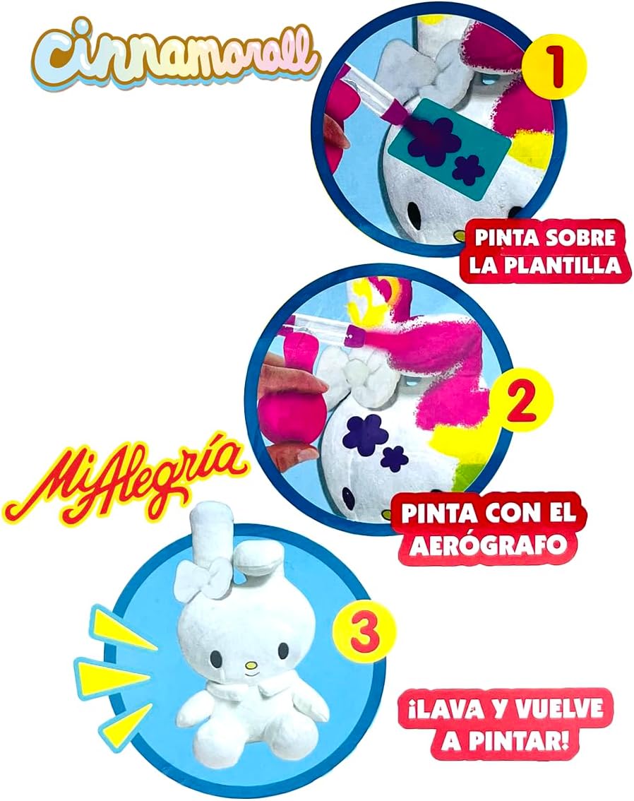Ult Peluche Premium Cinnamoroll para Pintar Color Spray Hello Kitty y Amigos