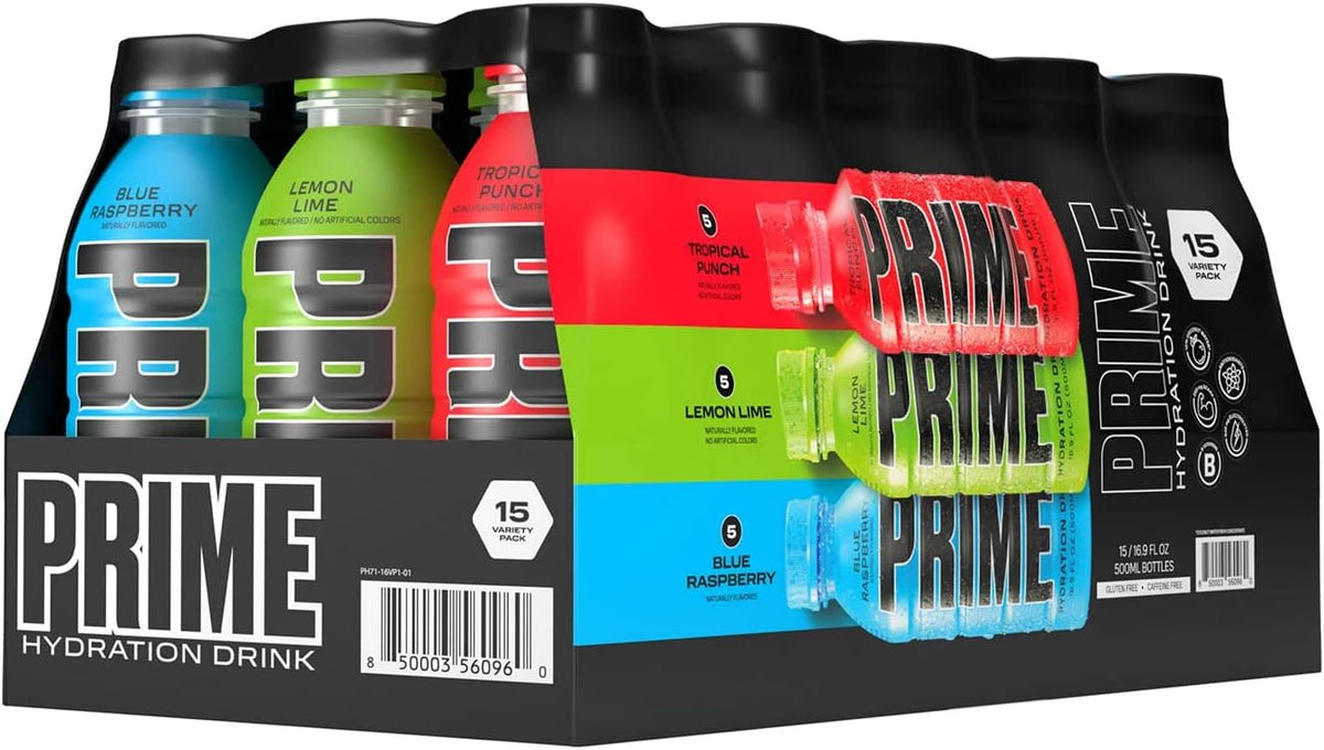 Prime Hydration Paquete variado de bebidas (17.8 onzas, paquete de 15)