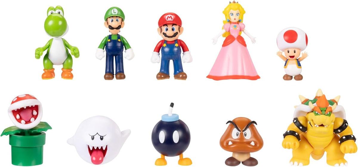 Jakks Pacific Set de Figuras Super Mario Bros, 10 Figuras Coleccionables