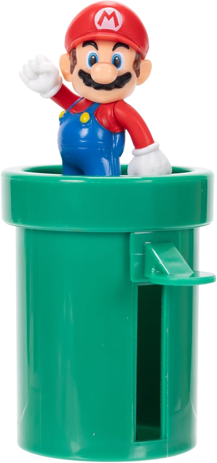 Nintendo Super Mario Soda Jungle Diorama Incluye 3 Cifras y 2 Accesorios: 2.5 Pulgadas Mario, Wiggler, Planta Piraña, Tubo de urdimbre, Moneda. A Partir de 3 años (Licencia Oficial)