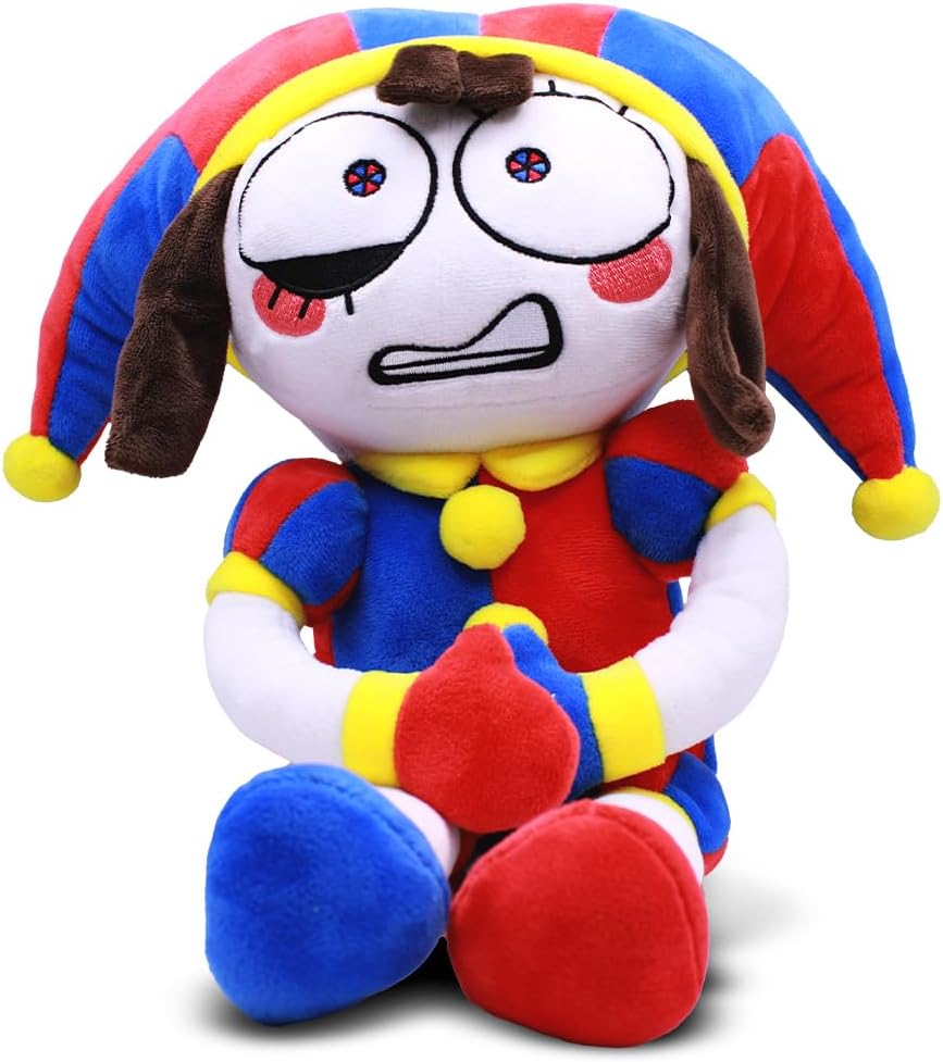 Just Toys LLC The Amazing Digital Circus - Juguete de Peluche Pomni de 25 centimetros, con Licencia Oficial, ultrasuave y Coleccionable (Pomni, Jax, Gangle, Gummigoo)