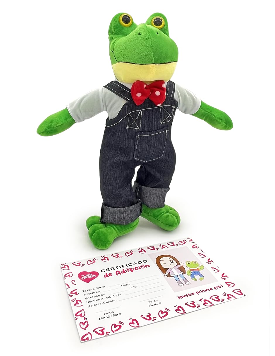 Ult Premium Peluche Rana Rhenne Rene Compañero de Juego y Siesta Materiales Suaves de Lujo, Regalo de Cumpleaños para Niños y