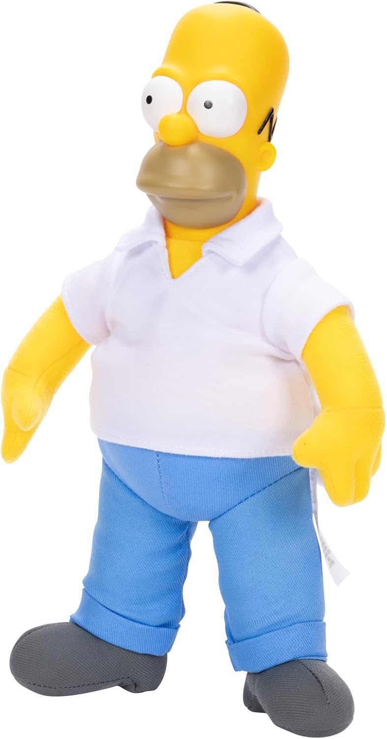 JAKKS Pacific Disney The Simpsons Homer - Peluche con Cuerpo de Tela Suave con Cabeza esculpida con Licencia Oficial de Disney