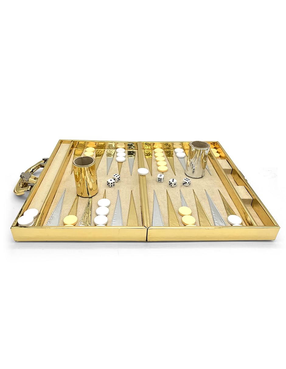 Ult Backgammon Dubai Premium Dorado de Lujo con Dados Fichas de Acrílico y Cubiletes para Dados - imagen 4
