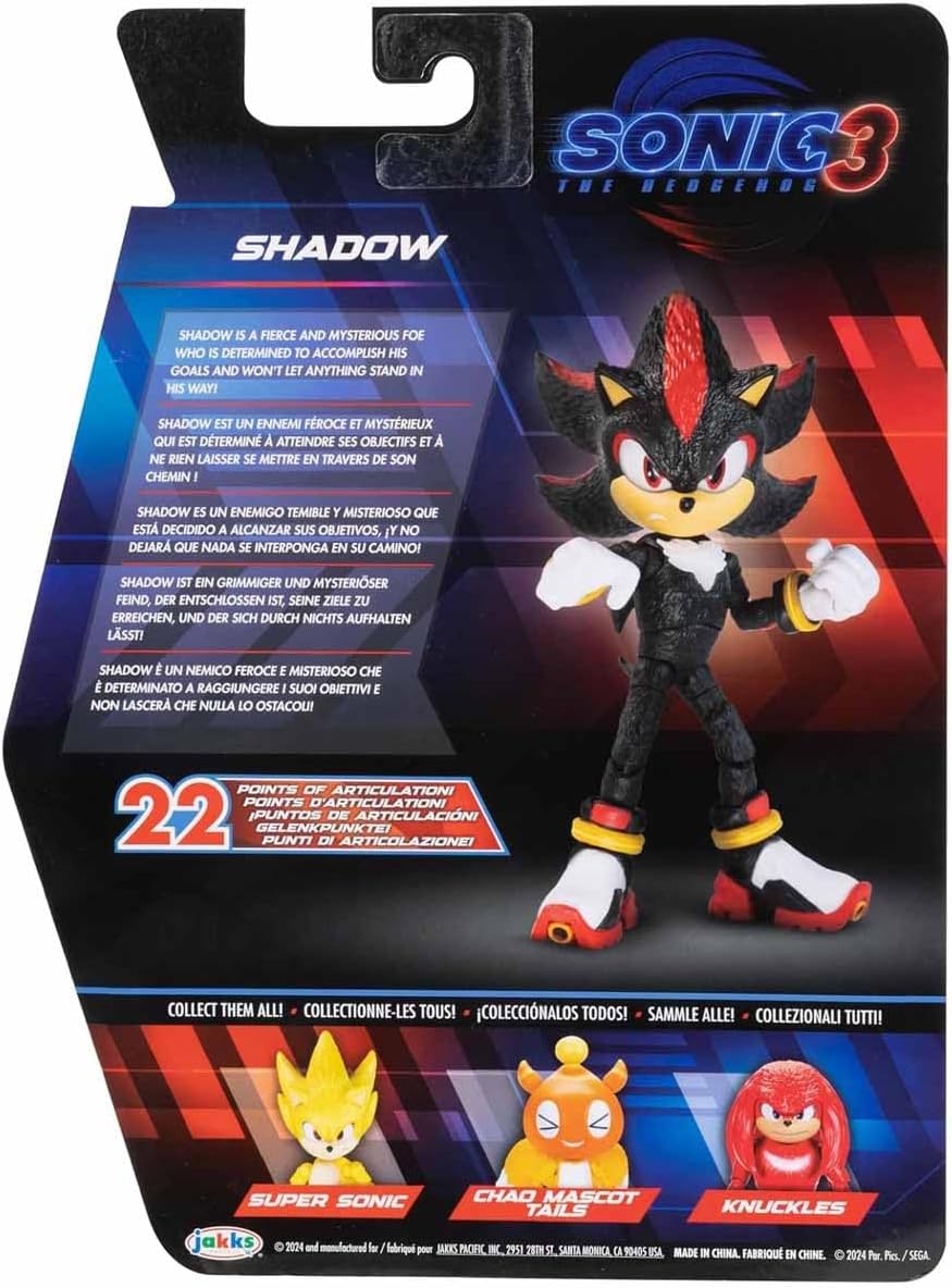 Sonic 3 Pelicula Figura Shadow de 5 Pulgadas Serie 2 Wave 2