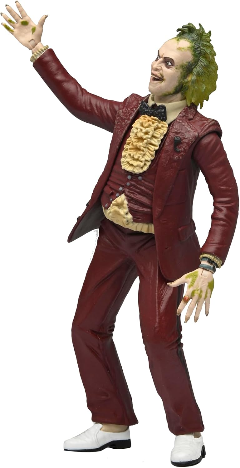 NECA - Beetlejuice (1988) - Figura de acción a Escala de 7 Pulgadas - Esmoquin Rojo Beetlejuice en Embalaje blíster