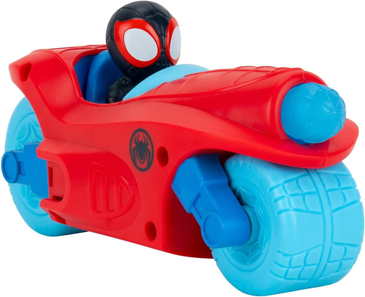 Jazwares Marvel Spidey and His Amazing Friends Spidey Team Split Racer - Vehículo Tres en uno de 8.5 Pulgadas con Dardos Web, Efectos de Sonido y Frases