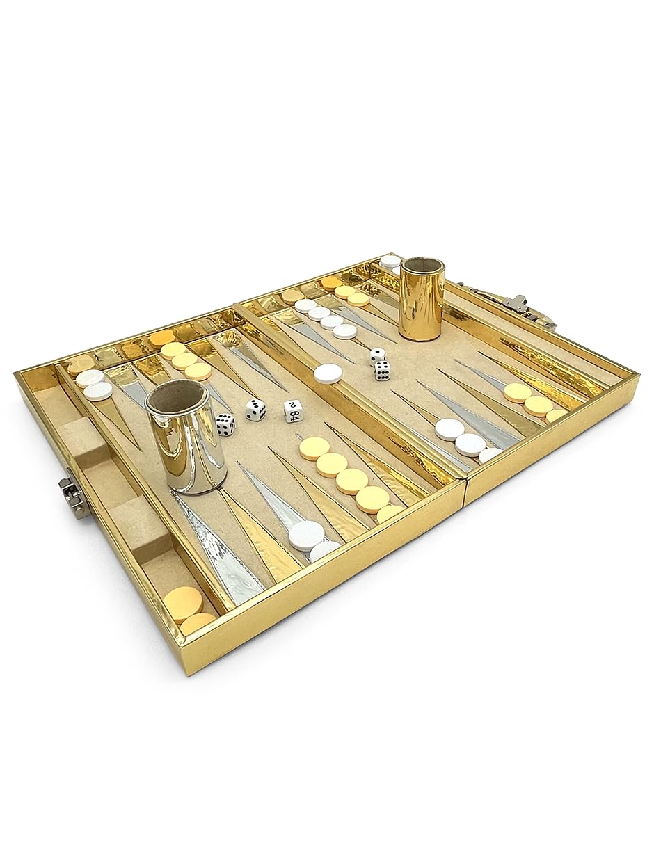 Ult Backgammon Dubai Premium Dorado de Lujo con Dados Fichas de Acrílico y Cubiletes para Dados - imagen 6