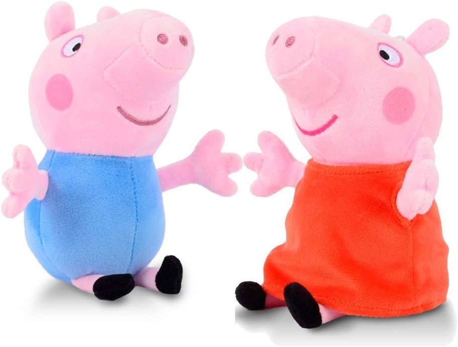 Peppa Pig and George - Juego de 2 piezas de peluche (20,3 cm)