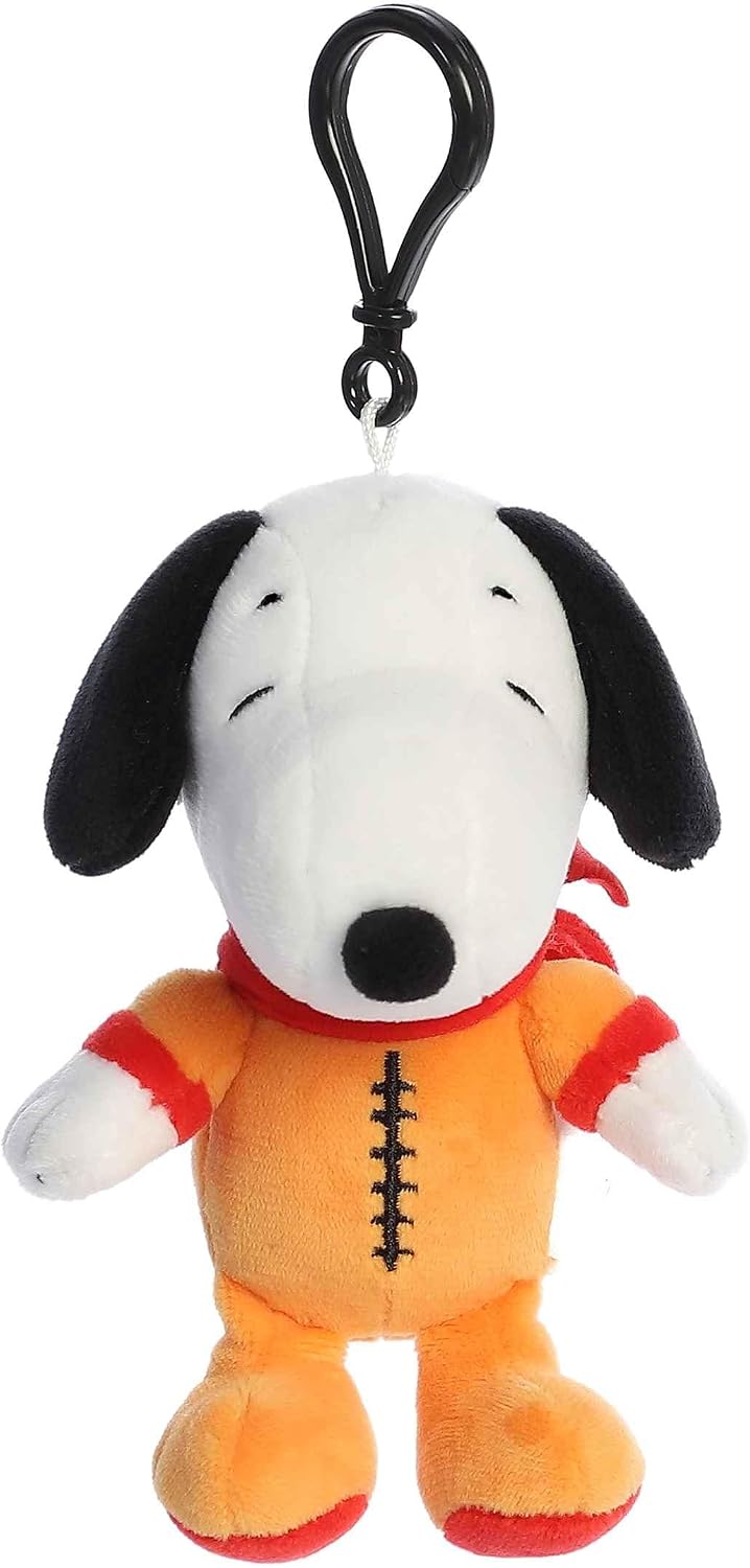 Aurora® Timeless Peanuts® - Peluche con clip de astronauta Snoopy - Personajes clásicos - Recuerdos duraderos - Naranja 5 pulgadas