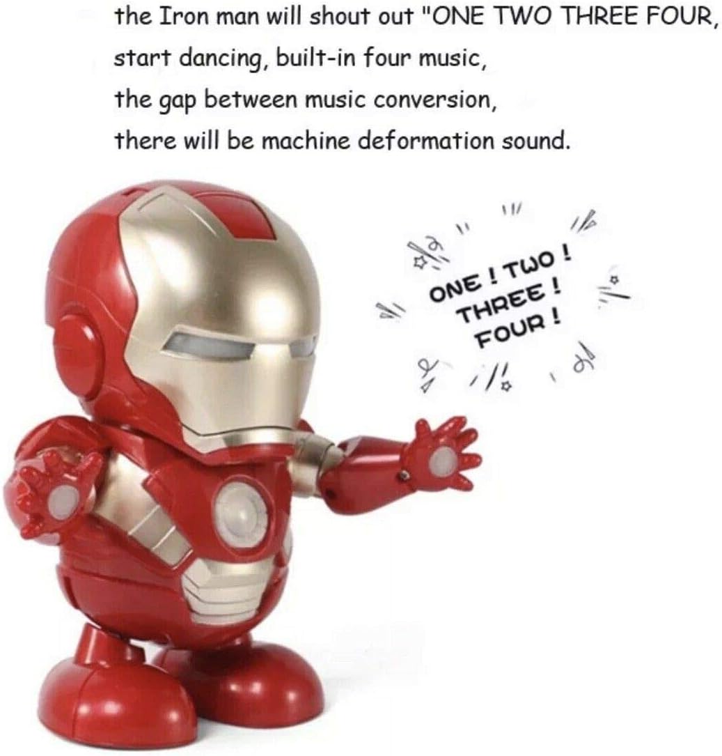 ZSKJ Dancing Iron Man Dance Hero Toys Robot de Baile con música Ligera Bailando para Boy Girls Kids Niños Regalo (Iron Man)