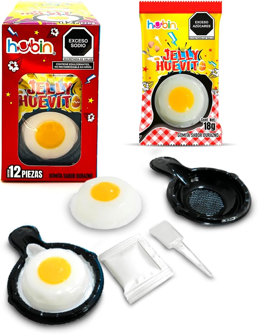 ult jelly huevito tronador dulce de goma sabor durazno huevito de sarten tronador