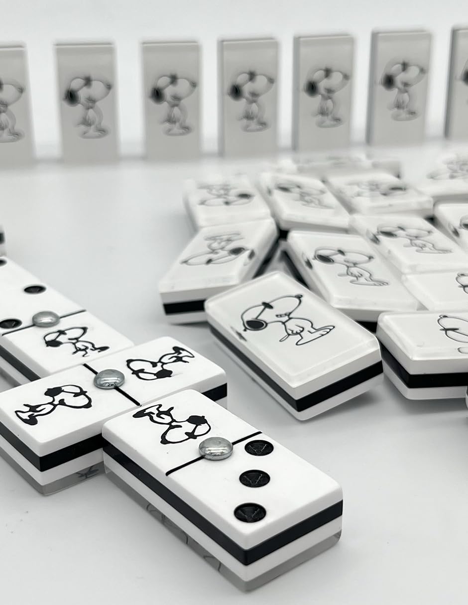Ult Domino Juego de Mesa Premium Beagle Blanco Estuche Tipo Libro de Elegante diseño Juego de Mesa Juego Clasico Acabados de 