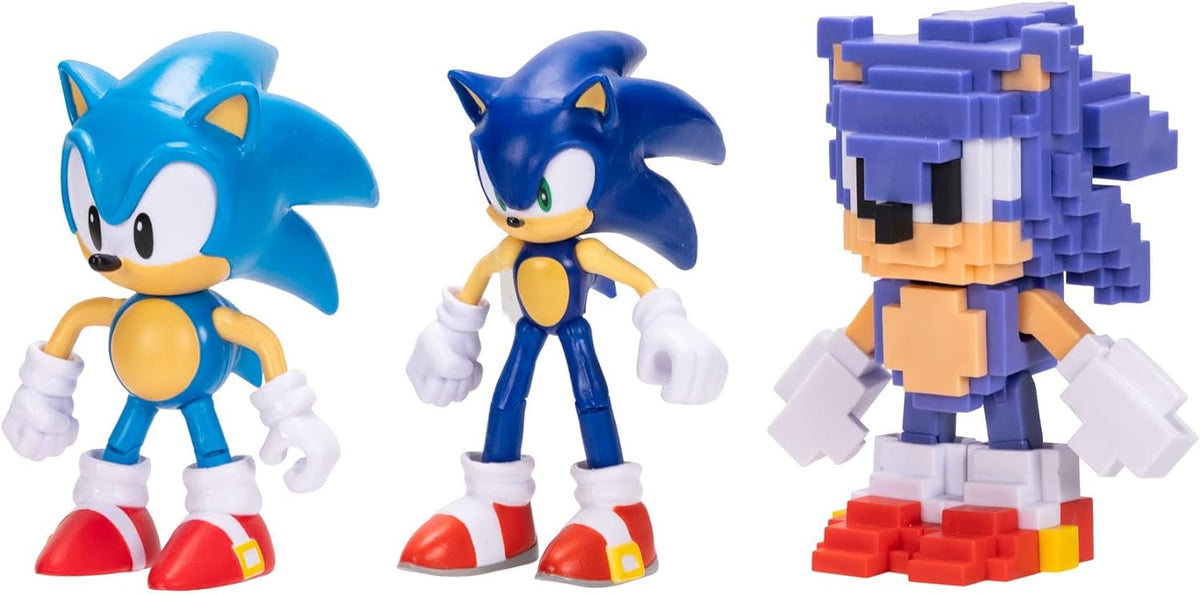 Jakks Pacific Set de Figuras de Acción Sonic The Hedgehog, 35 Aniversario, 3 Figuras Coleccionables